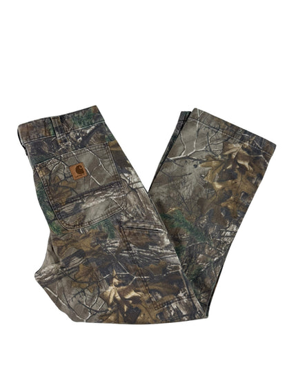 Carhartt Realtree Camo Canvas Carpenter Pants Men's Size 32W 28L Altered Length!