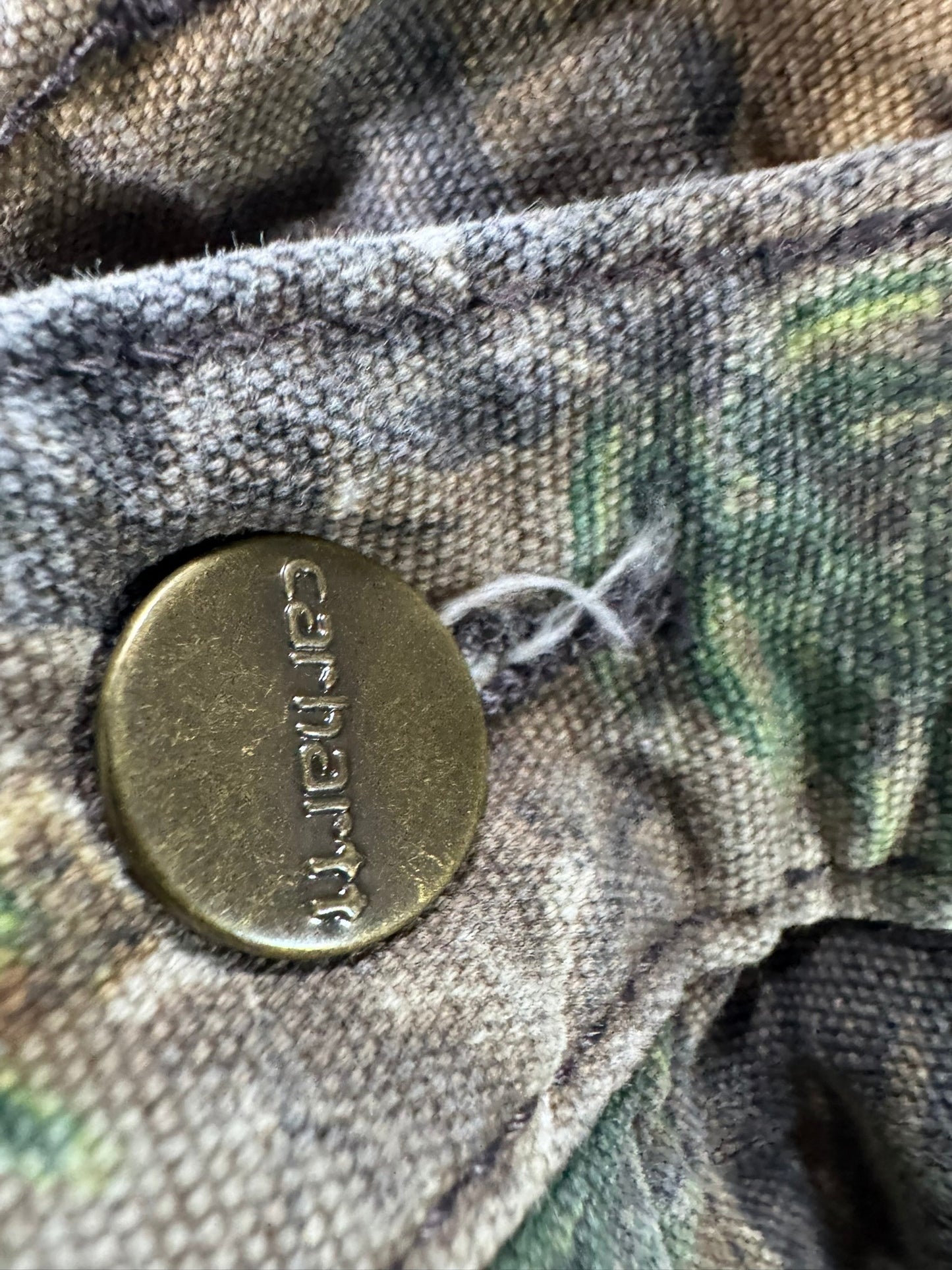 Carhartt Realtree Camo Canvas Carpenter Pants Men's Size 32W 28L Altered Length!