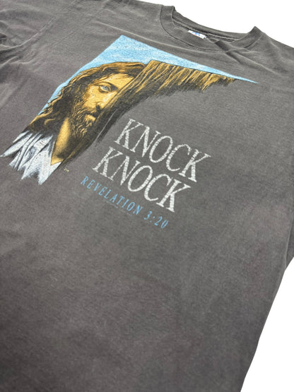 Fader Vintage 90s Jesus “Knock Knock” Revelation 3:20 Single Stitch Jesus Tee (XL)