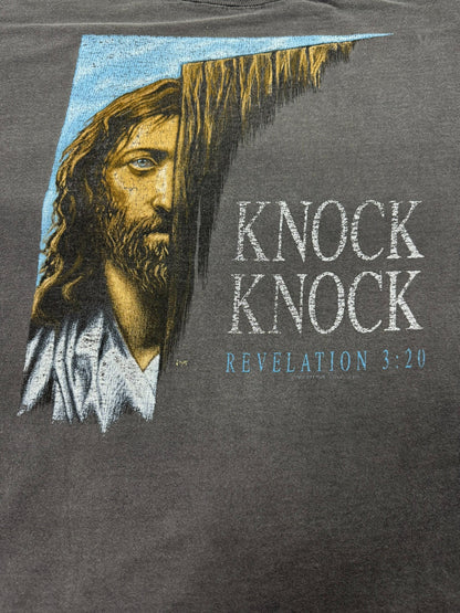 Fader Vintage 90s Jesus “Knock Knock” Revelation 3:20 Single Stitch Jesus Tee (XL)