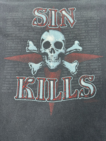 Fader Vintage Living Epistles “Sin Kills / Power in the Blood” Single Stitch Jesus Tee (L)