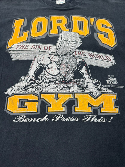 Fader Vintage Lord’s Gym “His Pain Your Gain” Single Stitch Jesus Tee (XL)