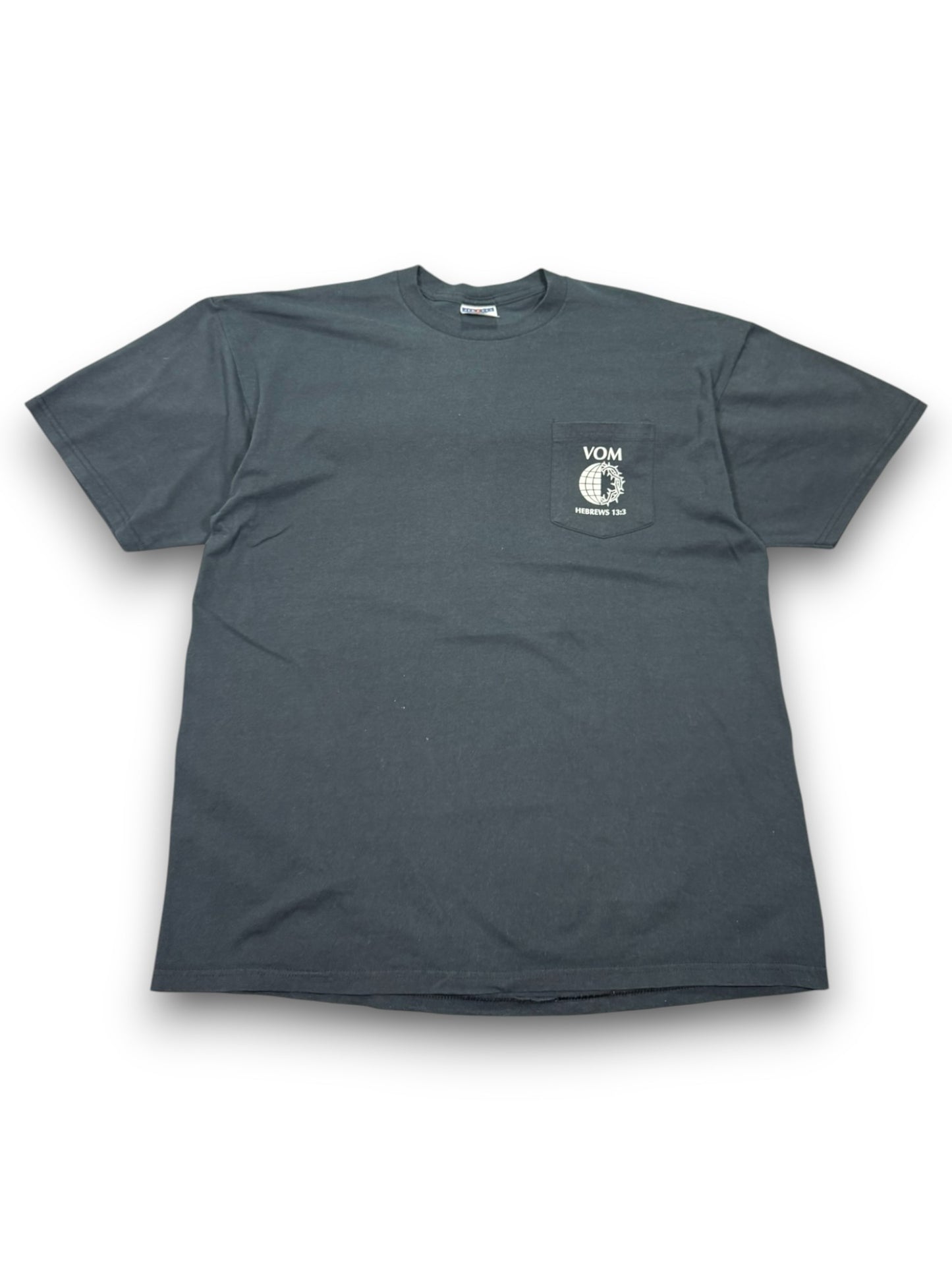 Vintage Christian Persecution Lion Jesus Pocket Tee (XL)