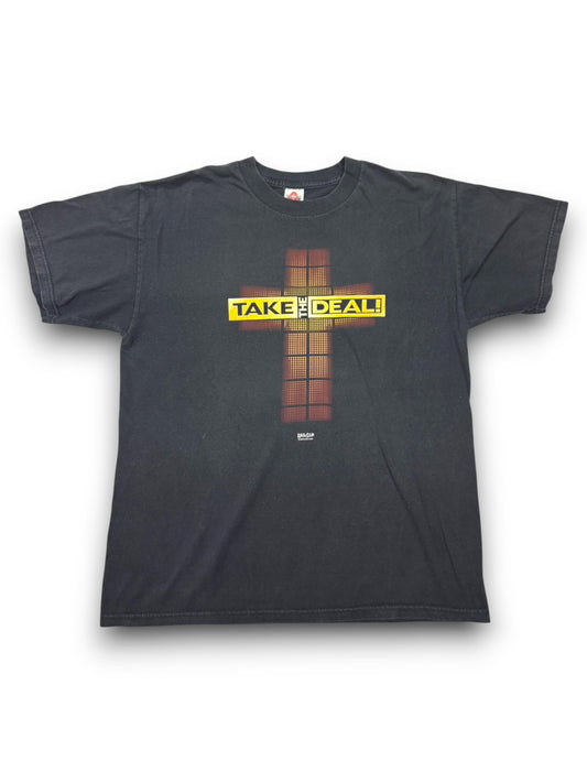 Vintage Kerusso “Eternal Life / Take the Deal” Deal or No Deal Parody Jesus Tee (L)