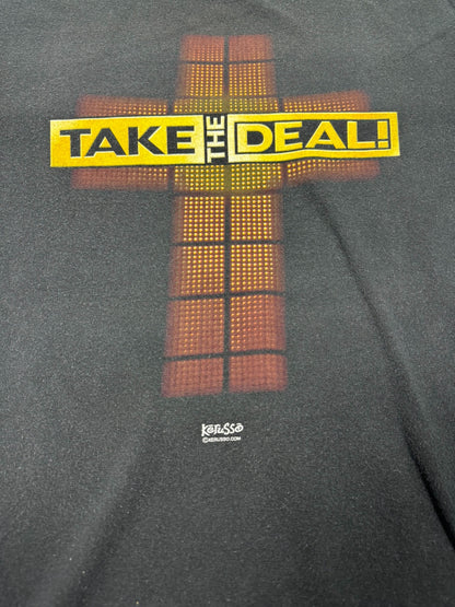 Vintage Kerusso “Eternal Life / Take the Deal” Deal or No Deal Parody Jesus Tee (L)