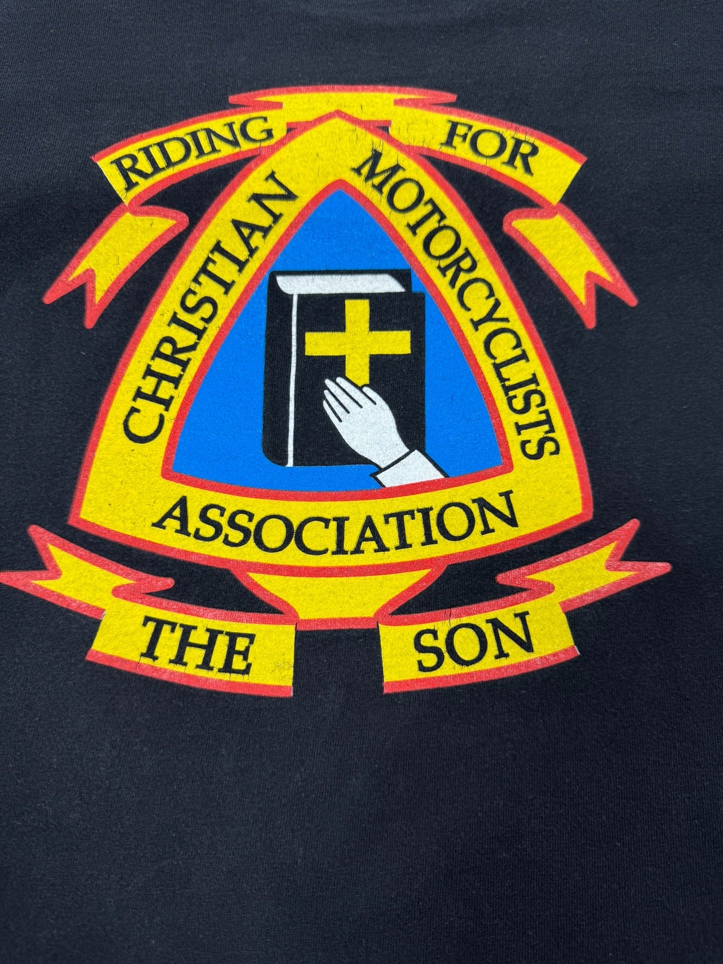 Vintage Christian Motorcyclists Association (CMA) Biker Single Stitch Jesus Tee (L)