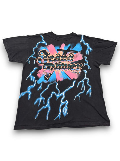 Vintage Jesus Power Lightning AOP Single Stitch Jesus Tee Grail (L)