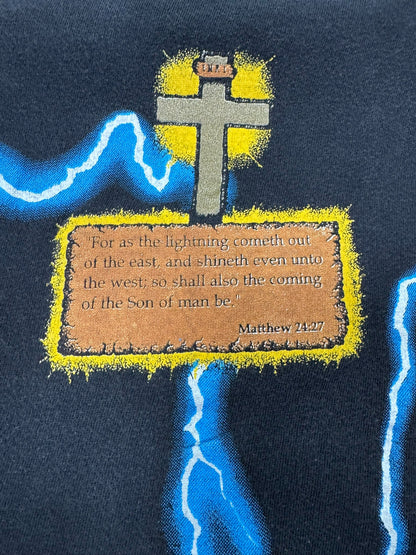 Vintage Jesus Power Lightning AOP Single Stitch Jesus Tee Grail (L)