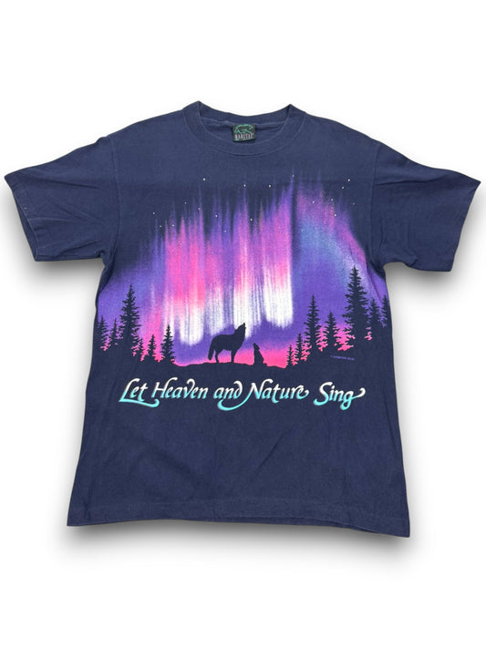 Vintage Habitat “Let Heaven and Nature Sing” Aurora Wolf Single Stitch Jesus Tee (M)