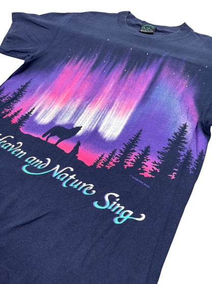 Vintage Habitat “Let Heaven and Nature Sing” Aurora Wolf Single Stitch Jesus Tee (M)