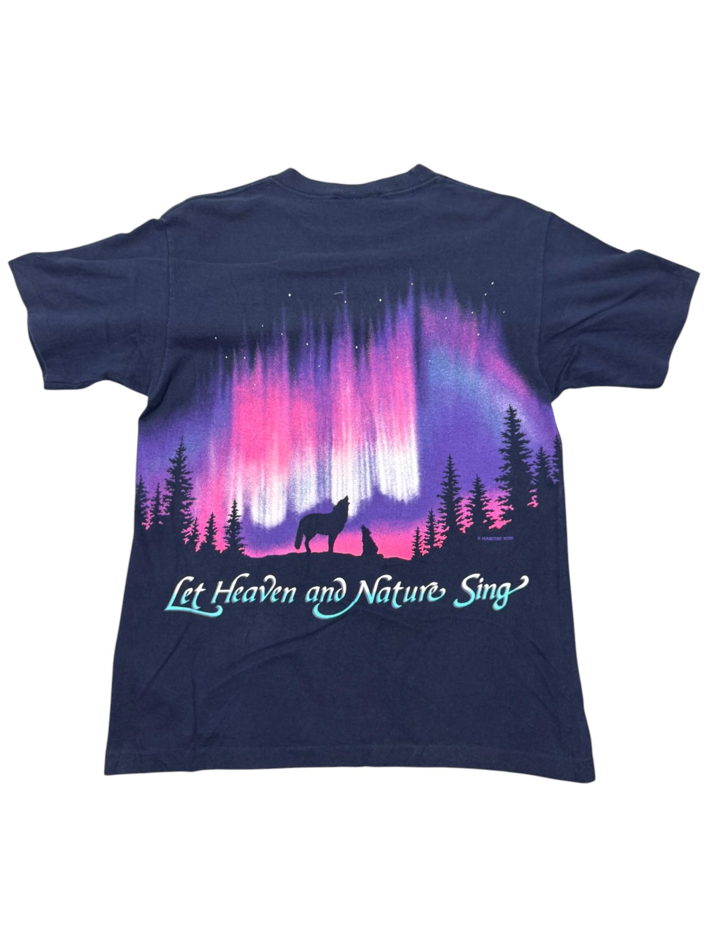 Vintage Habitat “Let Heaven and Nature Sing” Aurora Wolf Single Stitch Jesus Tee (M)