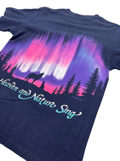 Vintage Habitat “Let Heaven and Nature Sing” Aurora Wolf Single Stitch Jesus Tee (M)