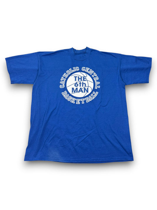Vintage Catholic Central Basketball “The 6th Man” Jesus Tee (L)