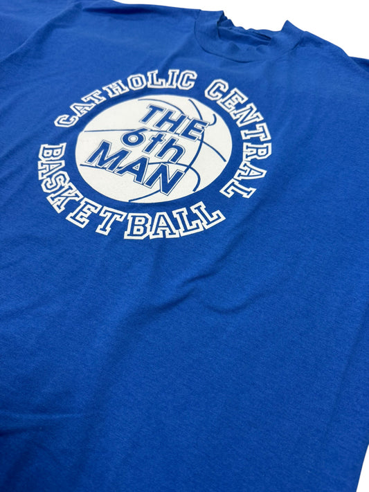 Vintage Catholic Central Basketball “The 6th Man” Jesus Tee (L)