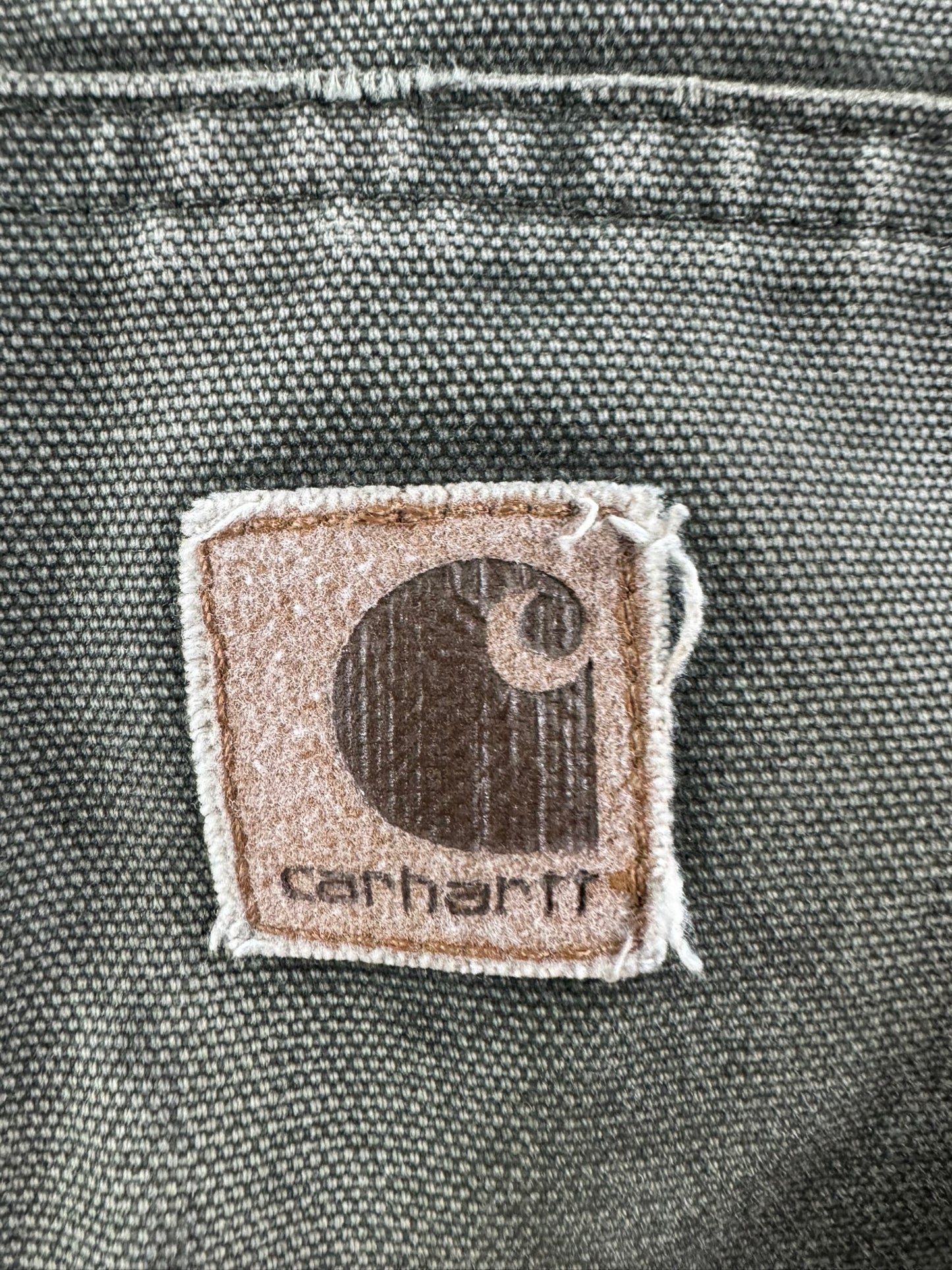 Vintage Carhartt J130 MOS Green Active Jacket Duck Canvas Quilt Lined Size 2XL
