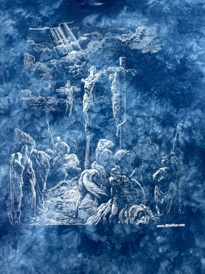 Vintage Jesus Crucifixion Art Gustave Doré Isaiah 53:5 Tie-Dye Jesus Tee (XL)