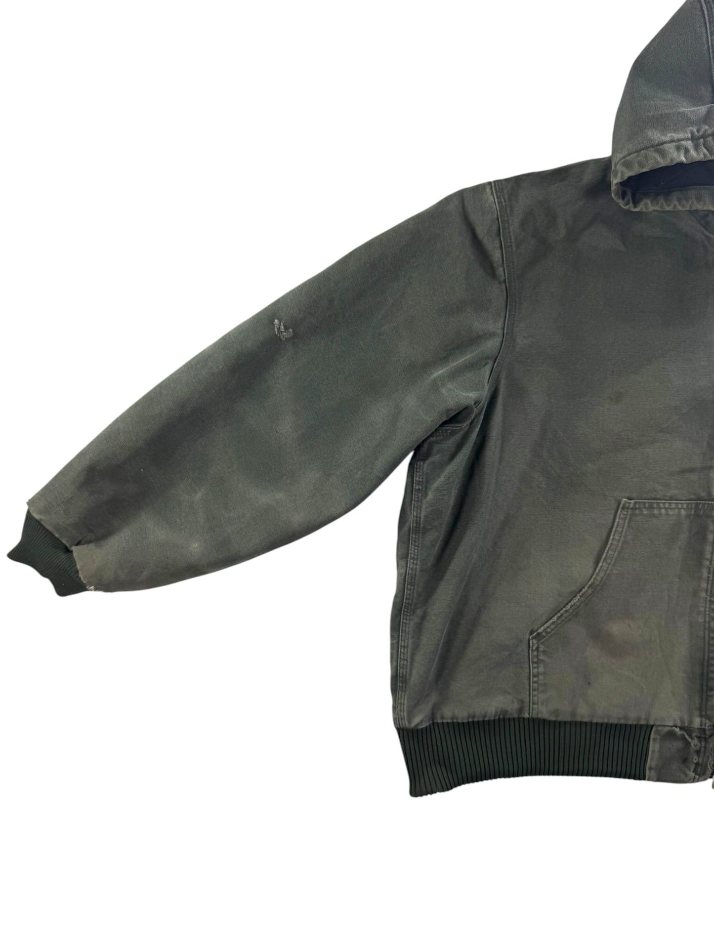 Vintage Carhartt J130 MOS Green Active Jacket Duck Canvas Quilt Lined Size 2XL