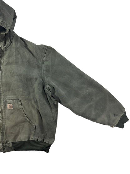 Vintage Carhartt J130 MOS Green Active Jacket Duck Canvas Quilt Lined Size 2XL