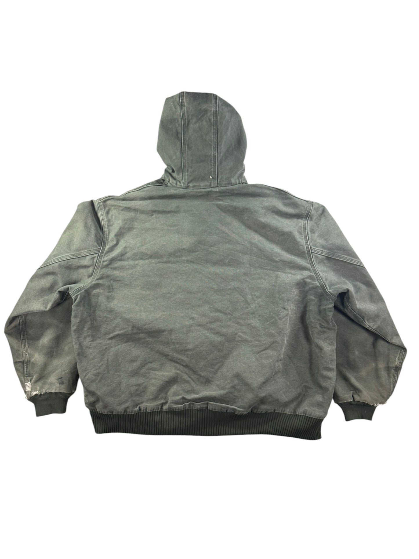 Vintage Carhartt J130 MOS Green Active Jacket Duck Canvas Quilt Lined Size 2XL