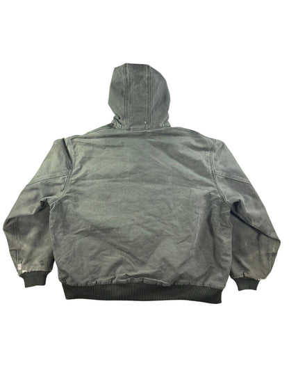 Vintage Carhartt J130 MOS Green Active Jacket Duck Canvas Quilt Lined Size 2XL