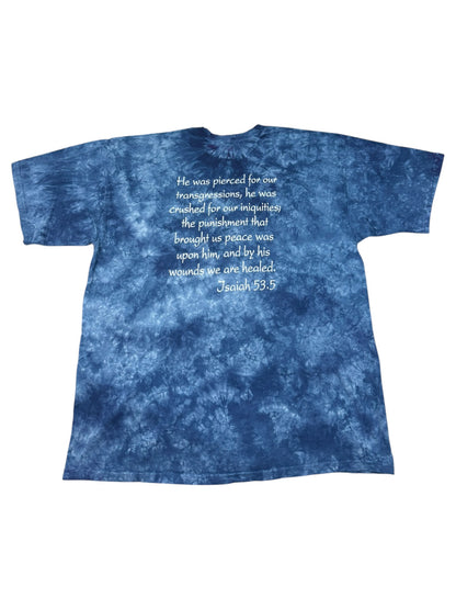 Vintage Jesus Crucifixion Art Gustave Doré Isaiah 53:5 Tie-Dye Jesus Tee (XL)