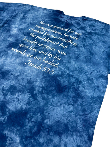 Vintage Jesus Crucifixion Art Gustave Doré Isaiah 53:5 Tie-Dye Jesus Tee (XL)