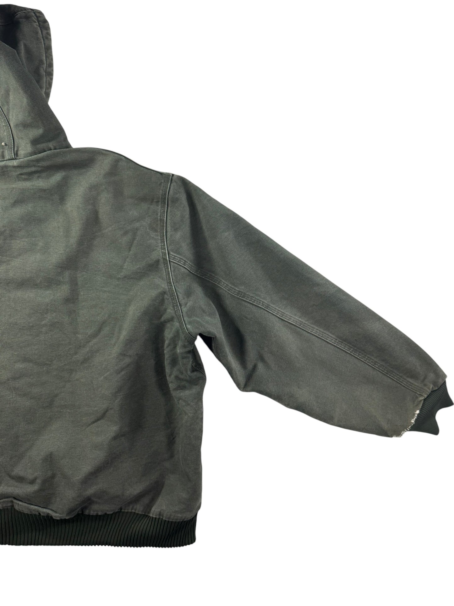 Vintage Carhartt J130 MOS Green Active Jacket Duck Canvas Quilt Lined Size 2XL