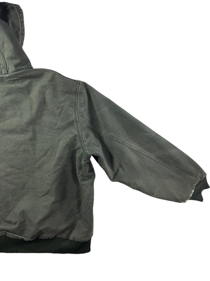Vintage Carhartt J130 MOS Green Active Jacket Duck Canvas Quilt Lined Size 2XL