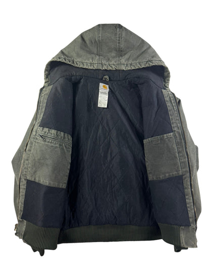 Vintage Carhartt J130 MOS Green Active Jacket Duck Canvas Quilt Lined Size 2XL