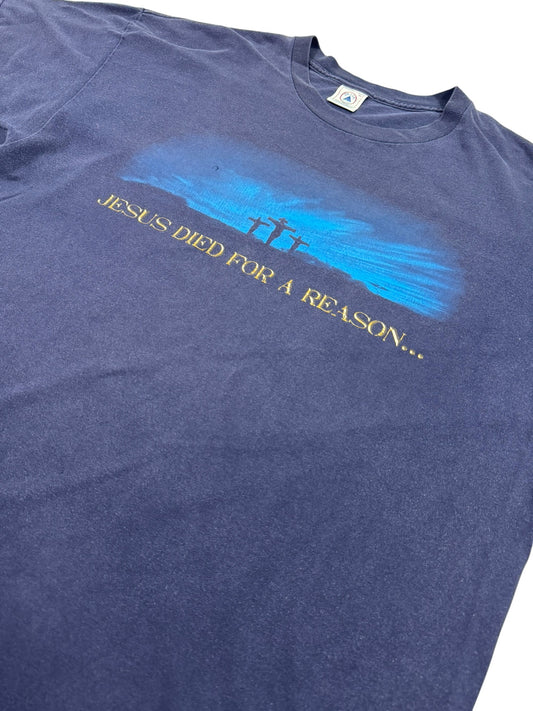 Vintage Jesus Died For a Reason Christian Jesus Tee (XL)