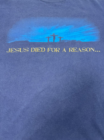 Vintage Jesus Died For a Reason Christian Jesus Tee (XL)