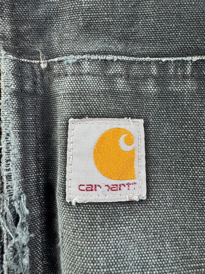 Carhartt J130 BLK Faded Distressed Duck Active Jacket Quilt Lined Men's Large