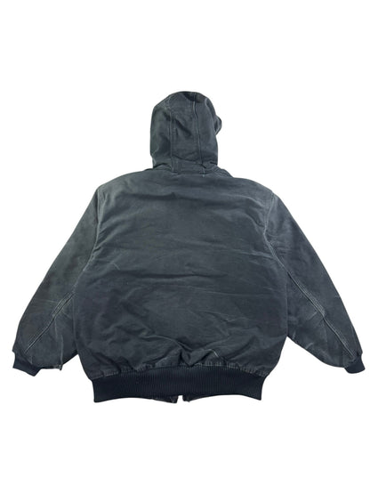 Carhartt J130 BLK Faded Distressed Duck Active Jacket Quilt Lined Men's Large