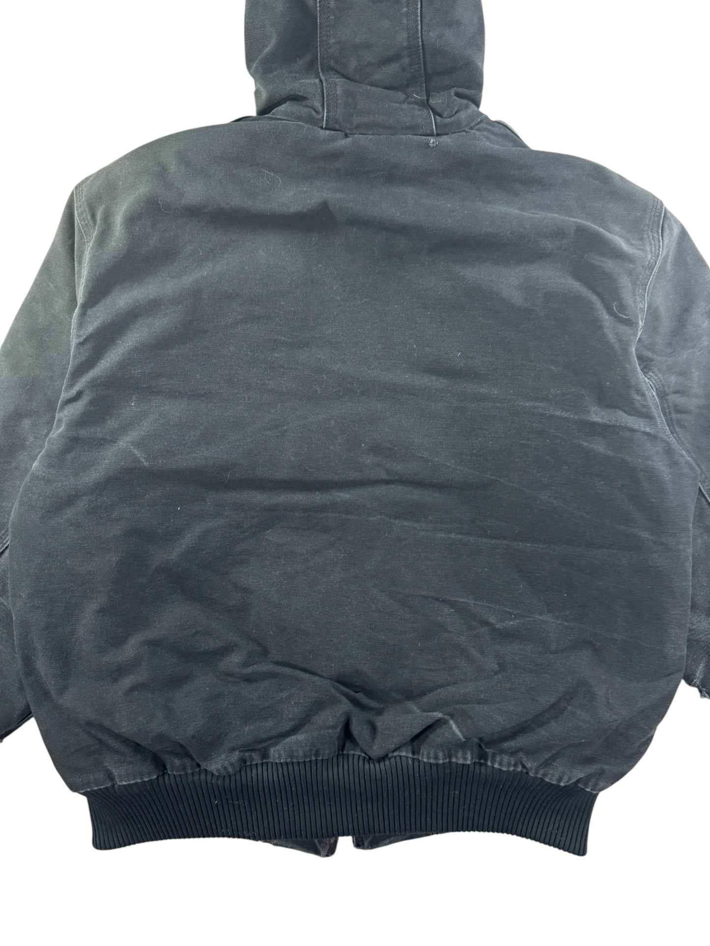 Carhartt J130 BLK Faded Distressed Duck Active Jacket Quilt Lined Men's Large