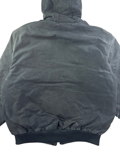 Carhartt J130 BLK Faded Distressed Duck Active Jacket Quilt Lined Men's Large
