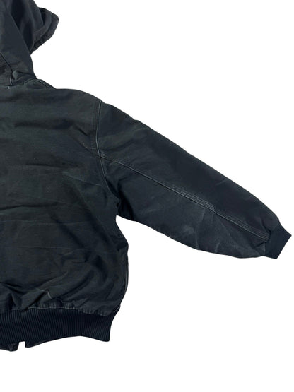 Carhartt J130 BLK Faded Distressed Duck Active Jacket Quilt Lined Men's Large