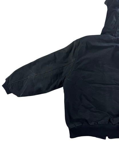 Carhartt J130 BLK Faded Distressed Duck Active Jacket Quilt Lined Men's Large