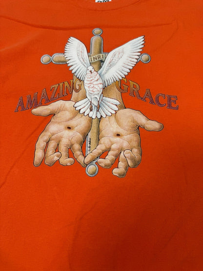 Vintage Amazing Grace Jesus Hands Jesus Tee (L)