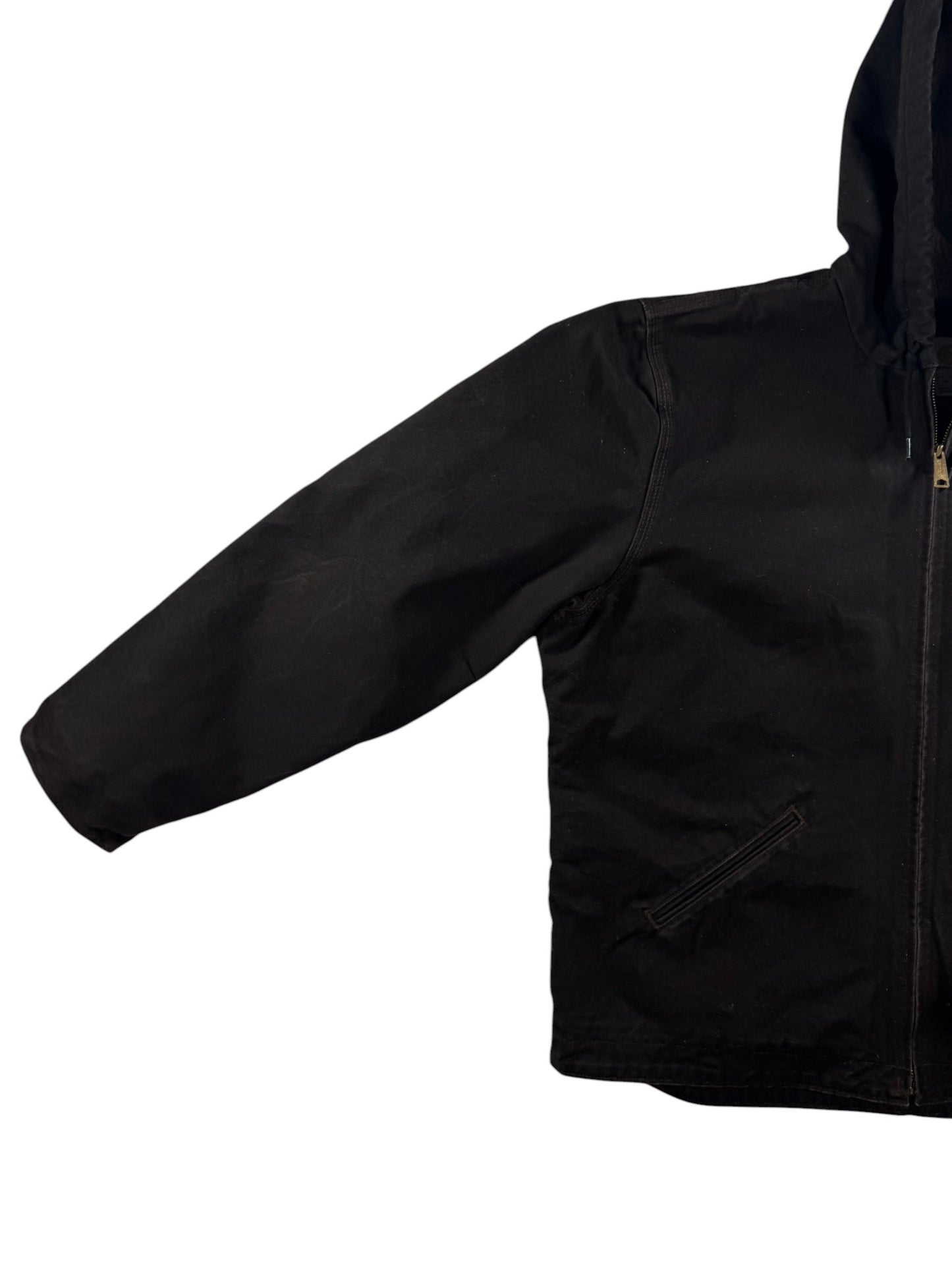 Carhartt J141 Sierra Jacket Hooded Sherpa Lined Full Zip Brown Workwear Mens  XL