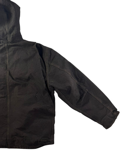 Carhartt J141 Sierra Jacket Hooded Sherpa Lined Full Zip Brown Workwear Mens  XL
