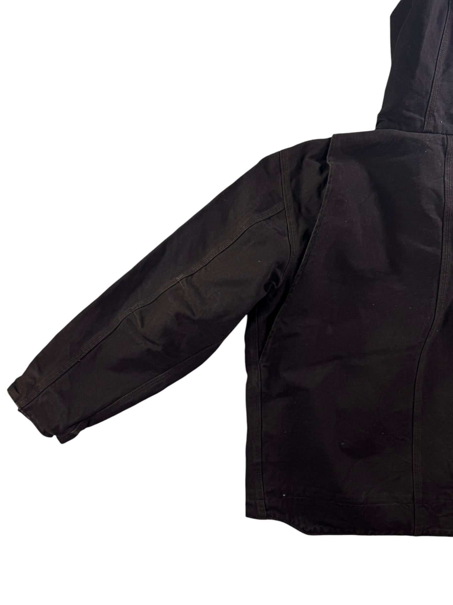 Carhartt J141 Sierra Jacket Hooded Sherpa Lined Full Zip Brown Workwear Mens  XL