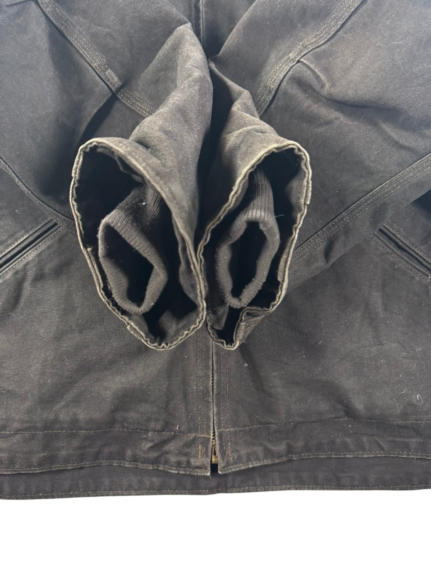 Carhartt J141 Sierra Jacket Hooded Sherpa Lined Full Zip Brown Workwear Mens  XL