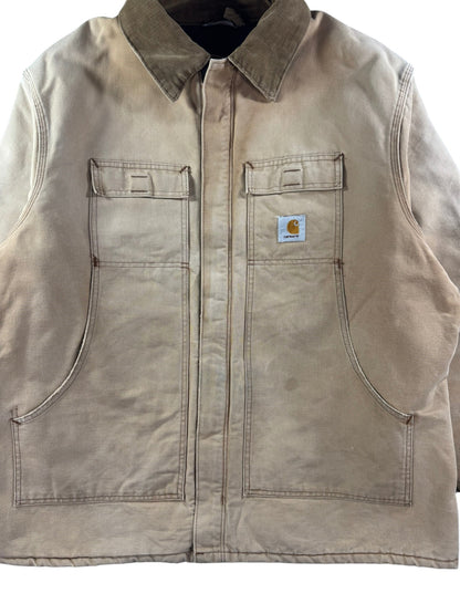 Vintage Carhartt CQ186 Arctic Quilt Lined Jacket USA Made Faded Men's Sz. 50 XL