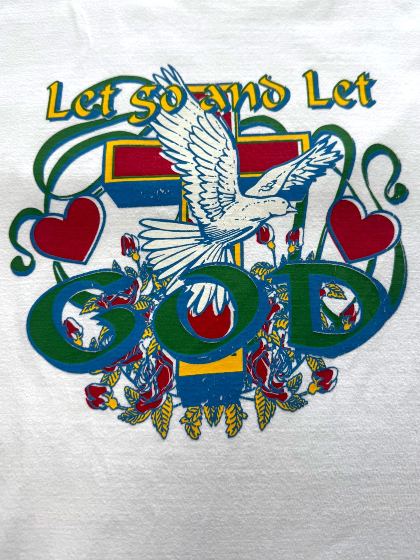 1990s Single Stitch “Let Go and Let GOD” Dove Graphic Tee (XL)