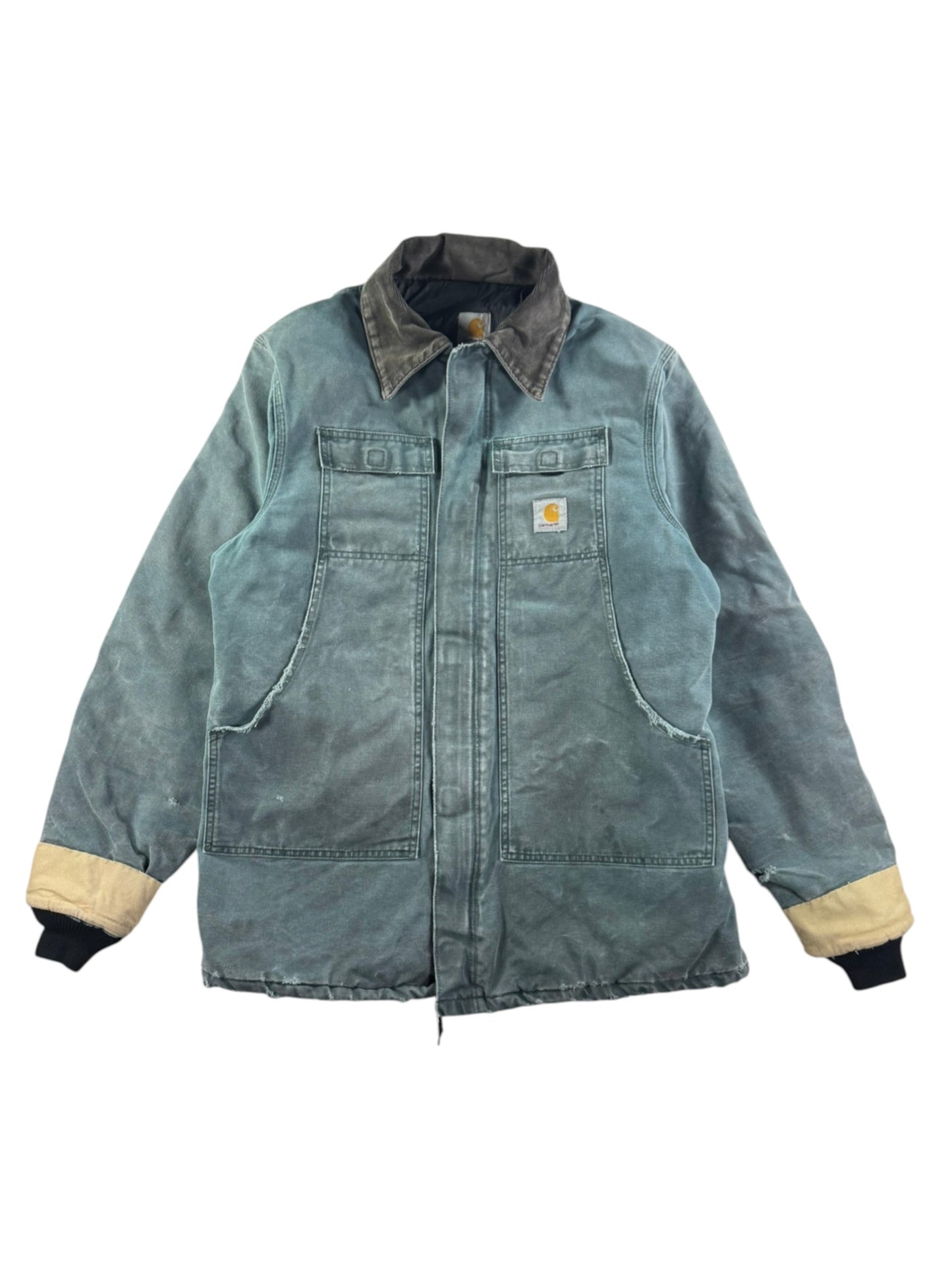 Vintage Carhartt C26 HTG Canvas Duck Artic Traditional Coat Faded Green Mens XL