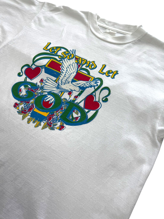 1990s Single Stitch “Let Go and Let GOD” Dove Graphic Tee (XL)