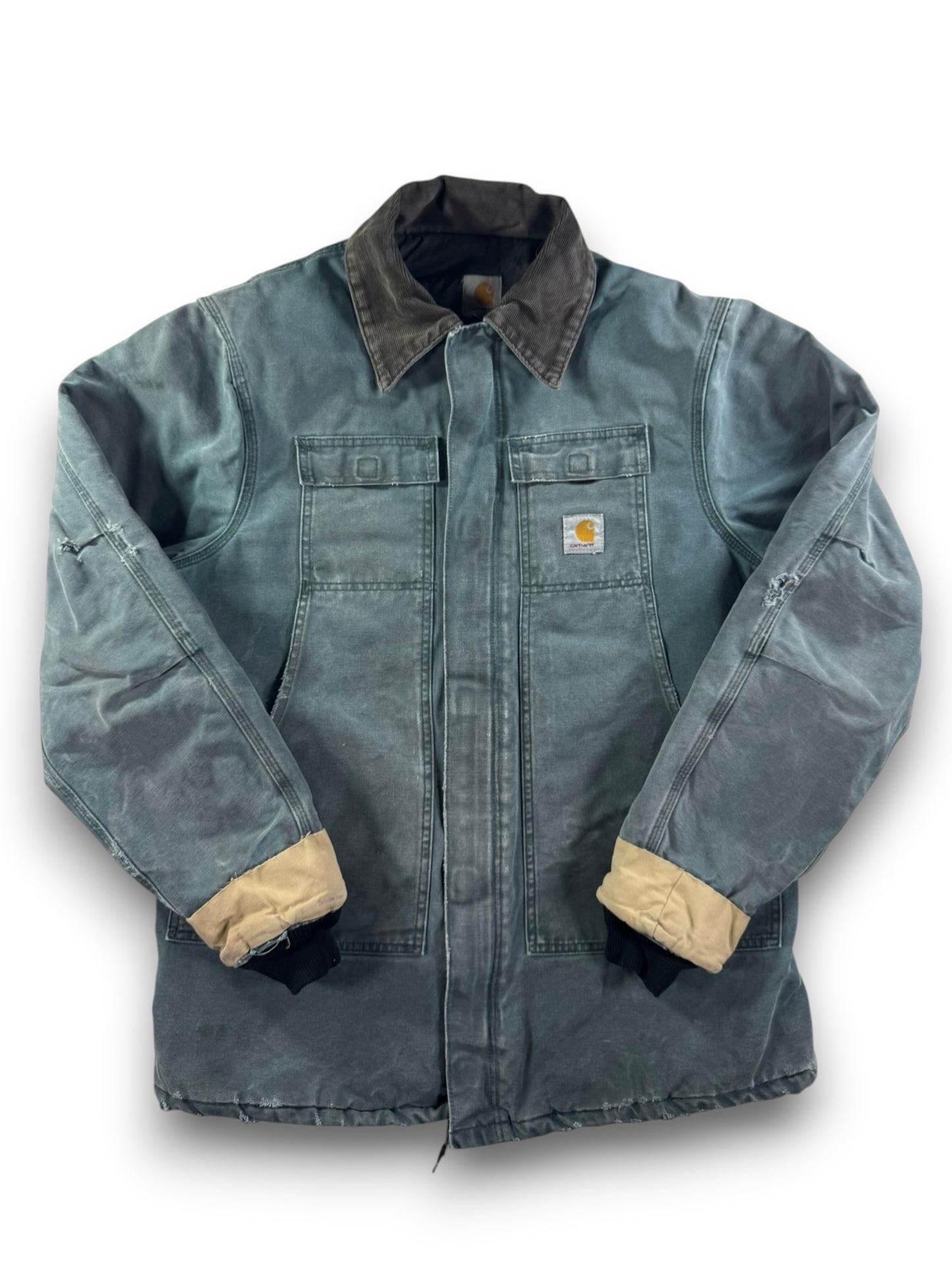 Vintage Carhartt C26 HTG Canvas Duck Artic Traditional Coat Faded Green Mens XL