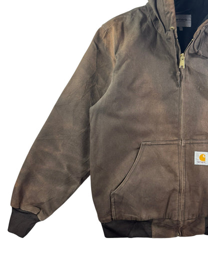 Carhartt WIP Active Bomber Jacket Hooded Brown Men's Large