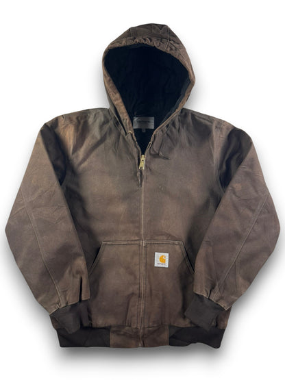 Carhartt WIP Active Bomber Jacket Hooded Brown Men's Large