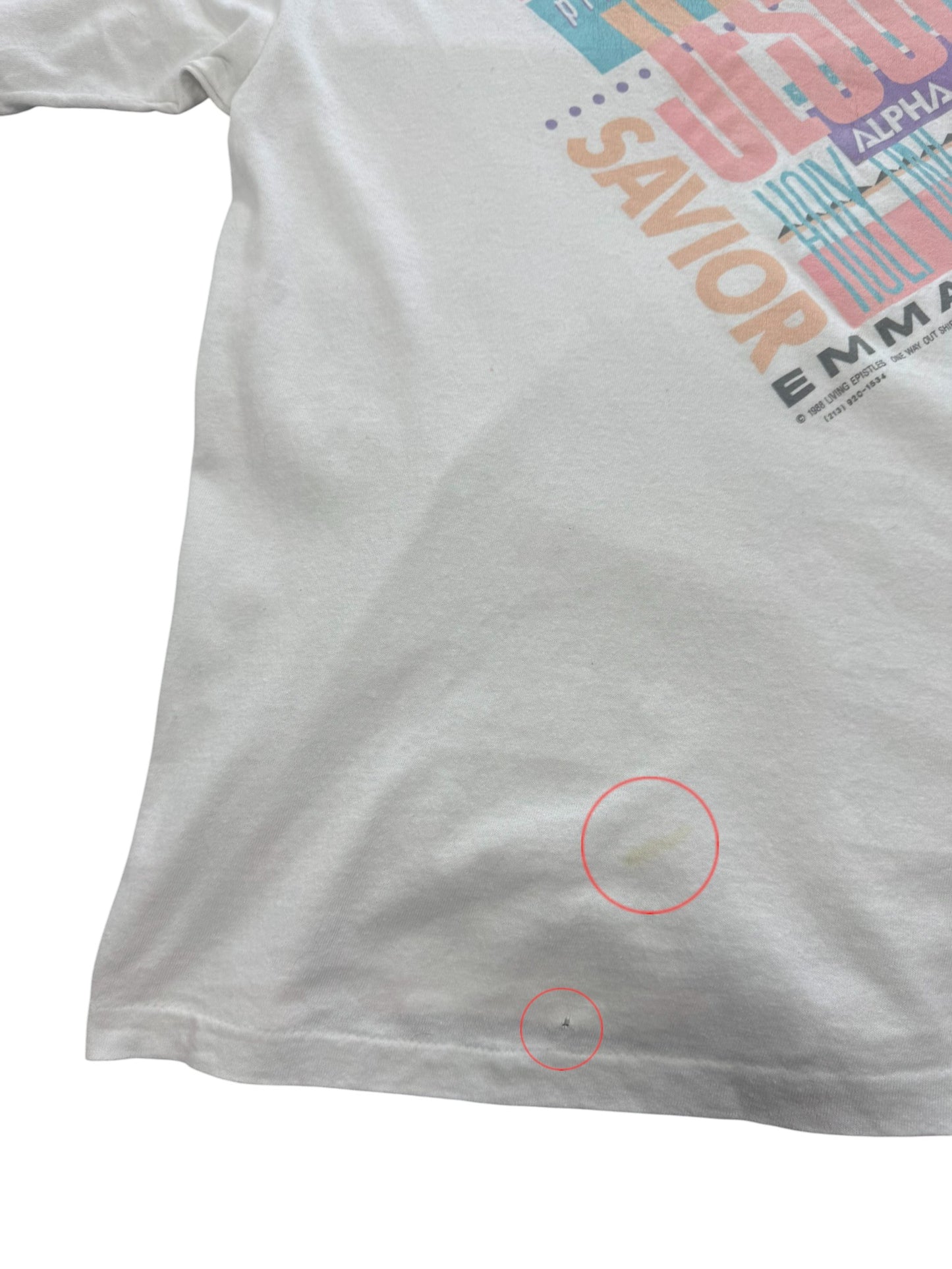'88 Living Epistles - Prince of Peace Jesus Emmanuel Single Stitch Graphic Tee (XL)
